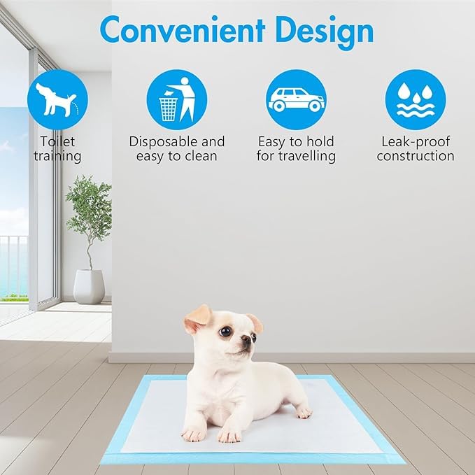 Empapadores para Perros 60x90 cm - 100 Unidades | Almohadillas de Adiestramiento Ultraabsorbentes | 5 Capas Antifugas, Secado Rápido | Ideal para Cachorros y Perros Mayores (L)
