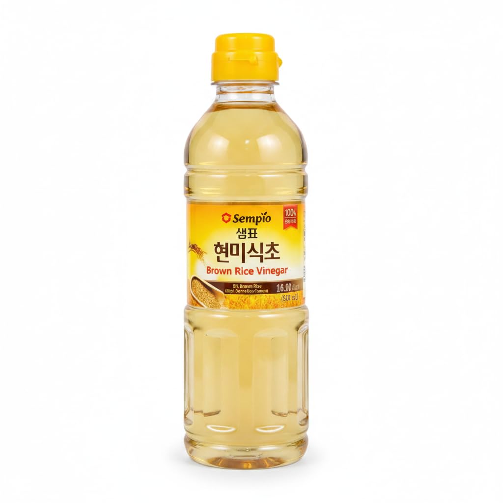Vinagre de Arroz Integral 500ml - Vinagre Coreano para Sushi, Ensaladas y Salsas - 100% Fermentación Natural, Sin Grasas y Bajo en Calorías - Acidez 6-7% - NEXU