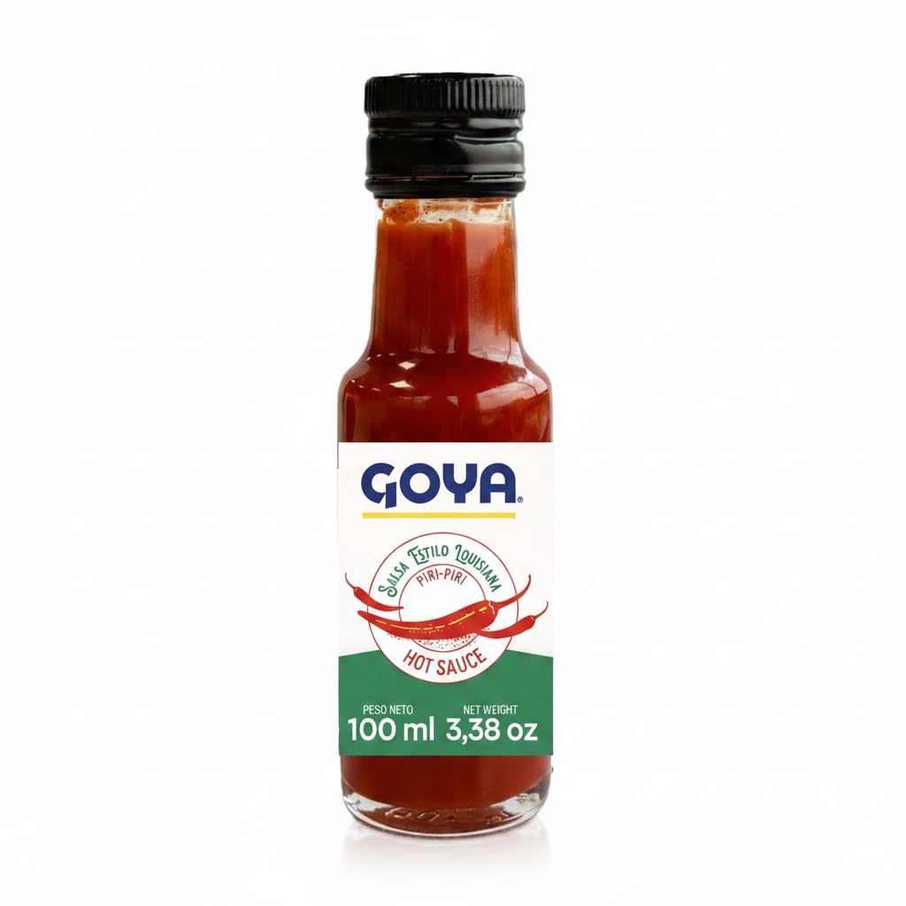 Salsa Picante Estilo Louisiana Piri-Piri con Pimiento Tabasco - 100 ml - Condimento Equilibrado y Sabroso para Patatas Bravas y Recetas Gourmet - Goya - NEXU
