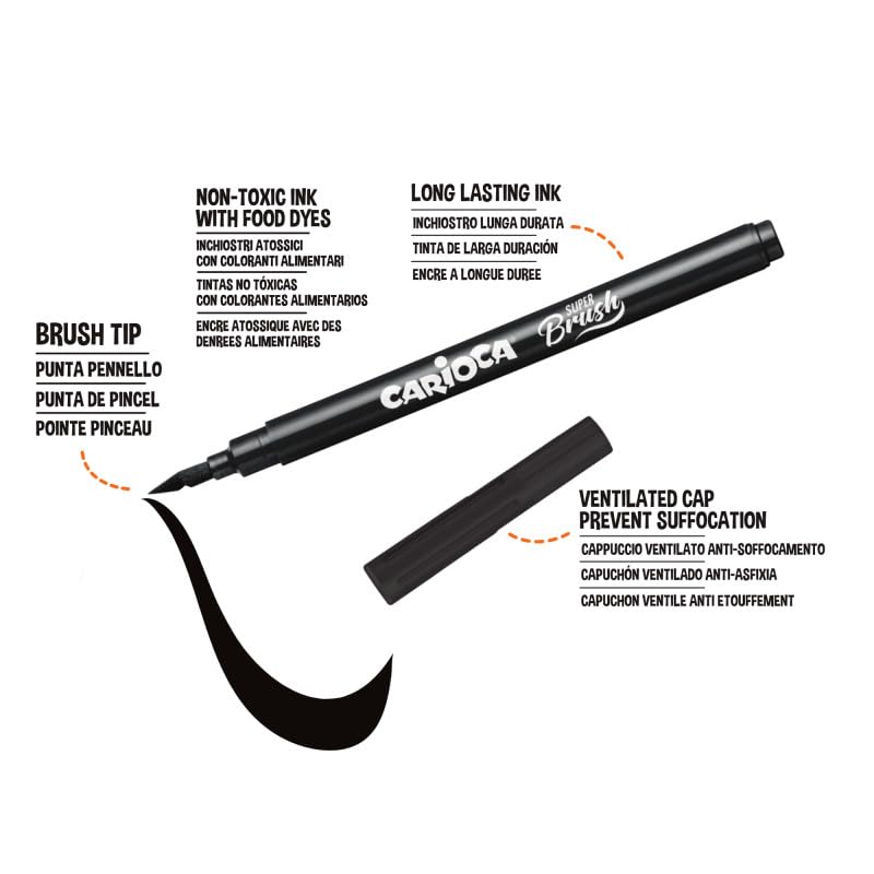 Carioca Rotuladores Super Brush, 10 Uds, Multicolor