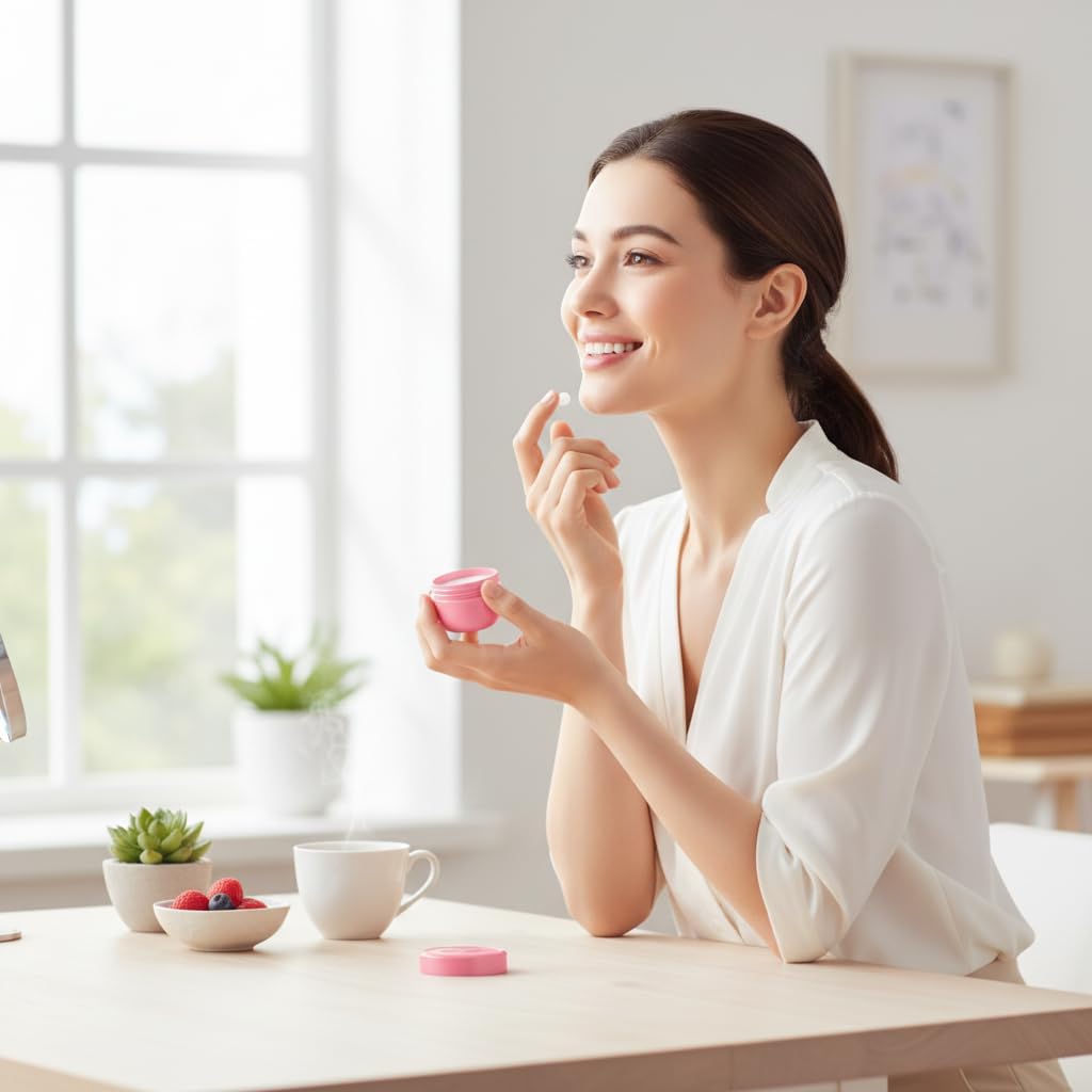 FARMASI - Bálsamo Labial Hidratante Frutos Rojos - Cuidado Natural para Labios Secos, Codos y Nudillos - Vegano, con Vitamina E - Apto Todo Tipo de Piel