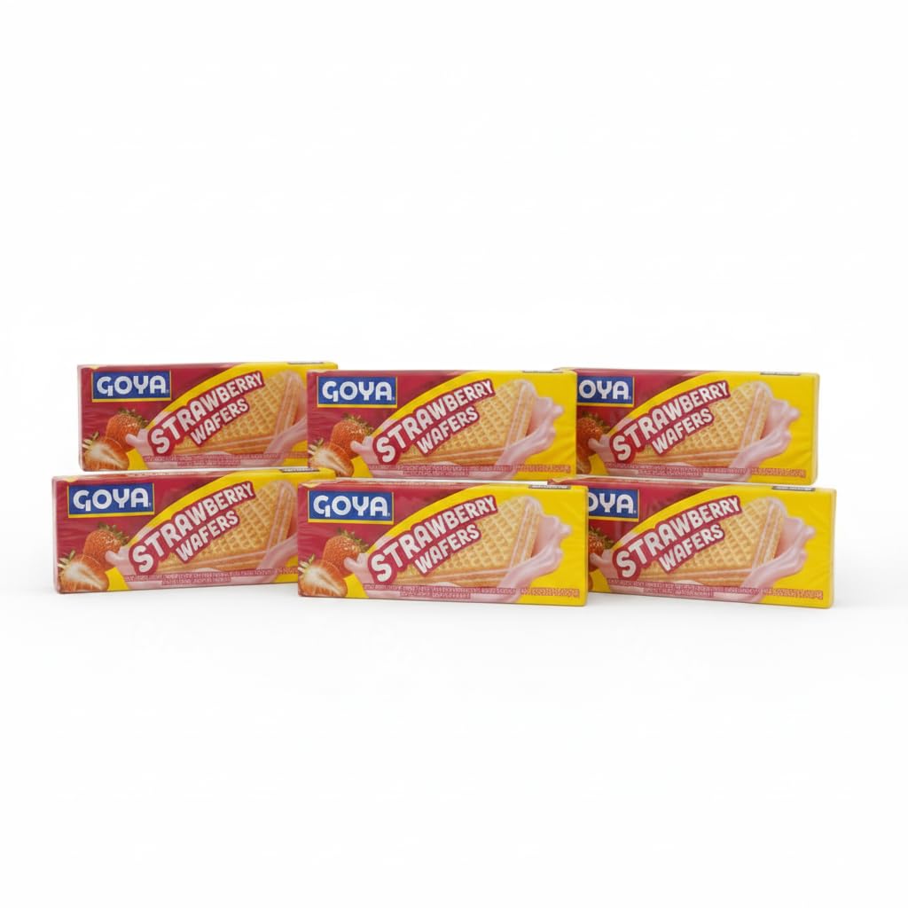 Galletas Wafer de Fresa - Pack Ahorro de 6 Unidades (140g c/u) - Barquillos Crujientes con Relleno Cremoso para Merienda y Postres - Goya - Snack Familiar - NEXU
