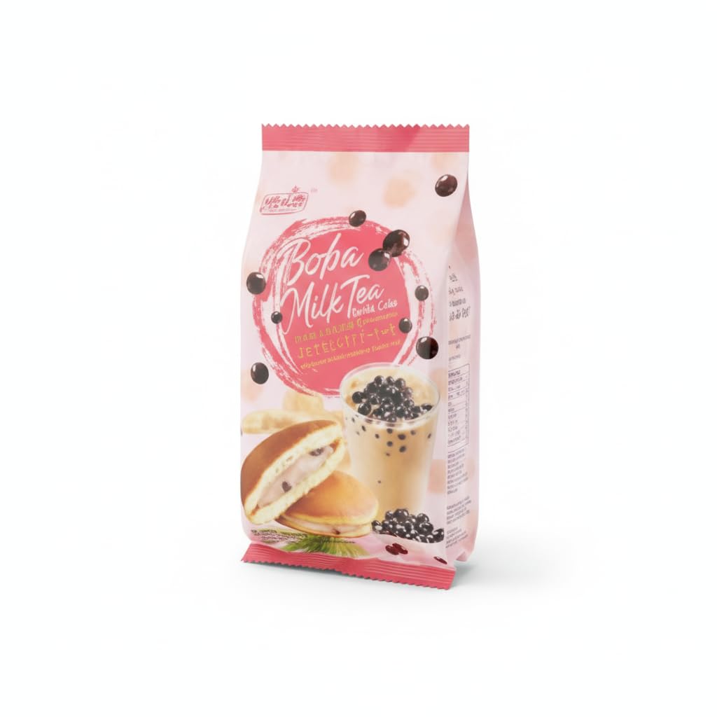 Dorayaki Sabor Bubble Tea (Boba Milk Tea) - Pastelitos Japoneses Esponjosos con Relleno Cremoso de Té con Leche - Snack Dulce Asiático - Bolsa 165g - NEXU