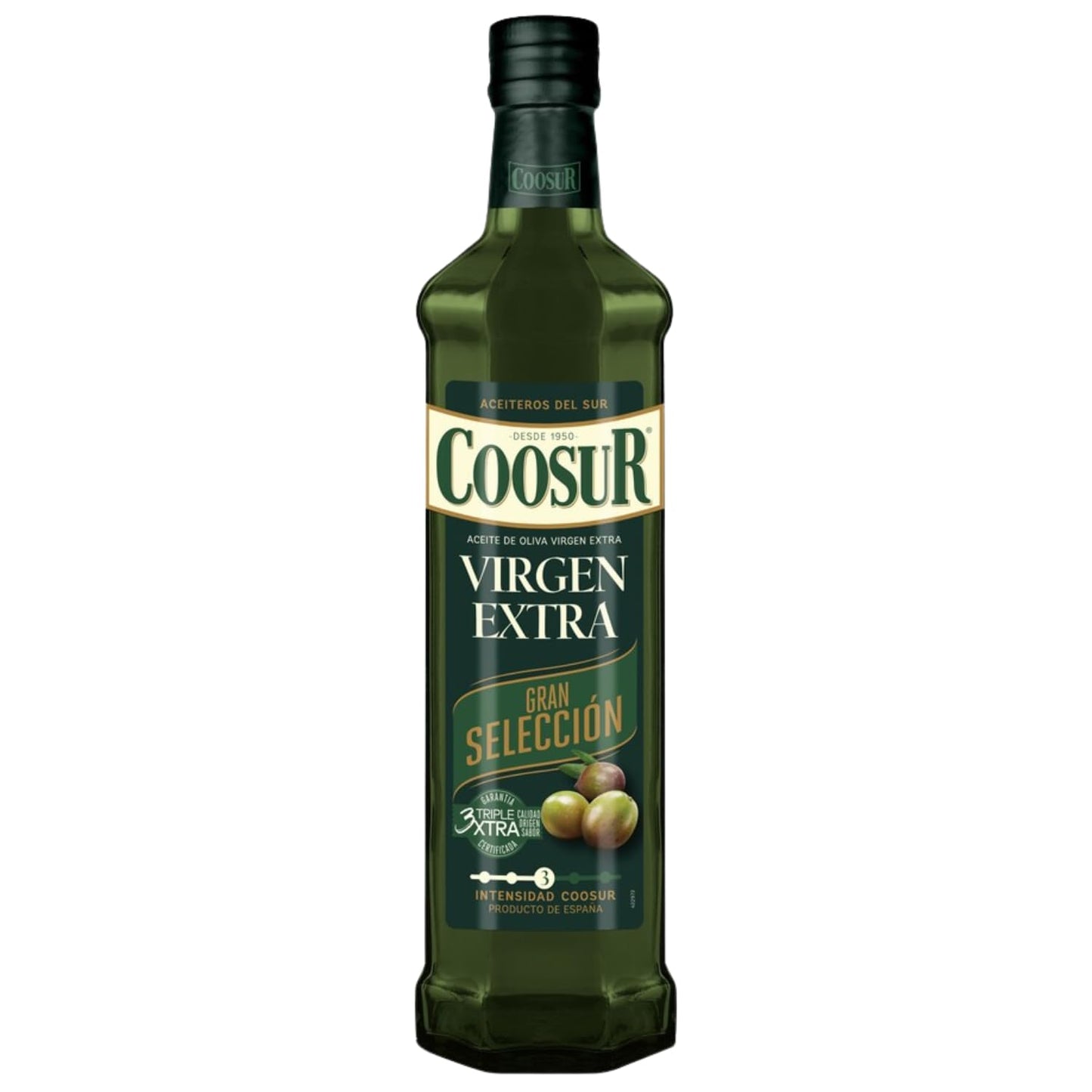 COOSUR Aceite de Oliva Virgen Extra Gran Selección, Blend de Variedades Hojiblanca y Arbequina, Botella 750 ml