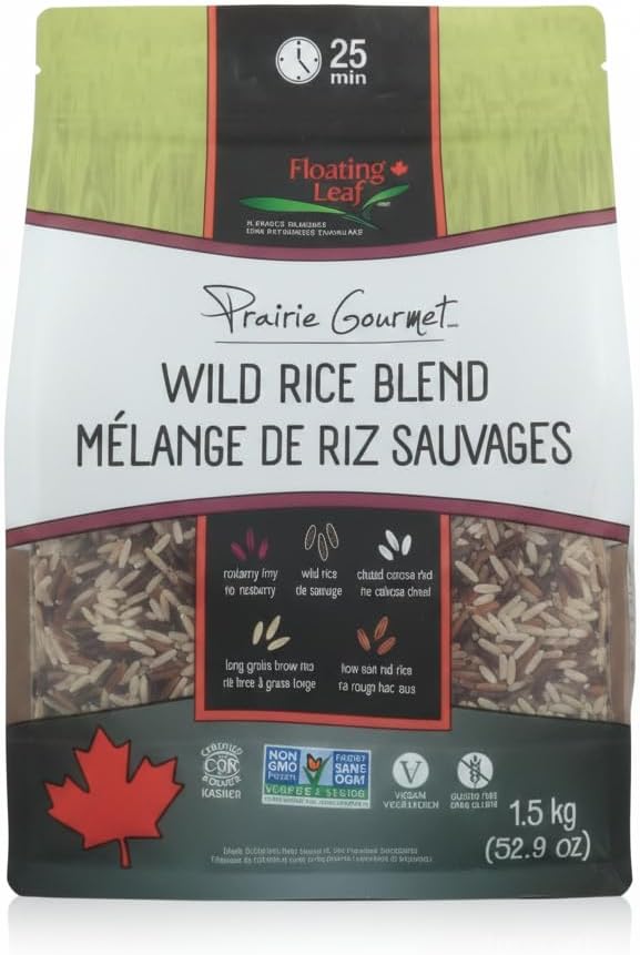 Mezcla de Arroz Silvestre 1.5kg - Mix de 5 Granos Integrales: Arroz Integral, Rojo, Negro y Silvestre - Floating Leaf Prai Gourmet - Listo en 25 Minutos, Sin Gluten, Non-GMO, Kosher - NEXU