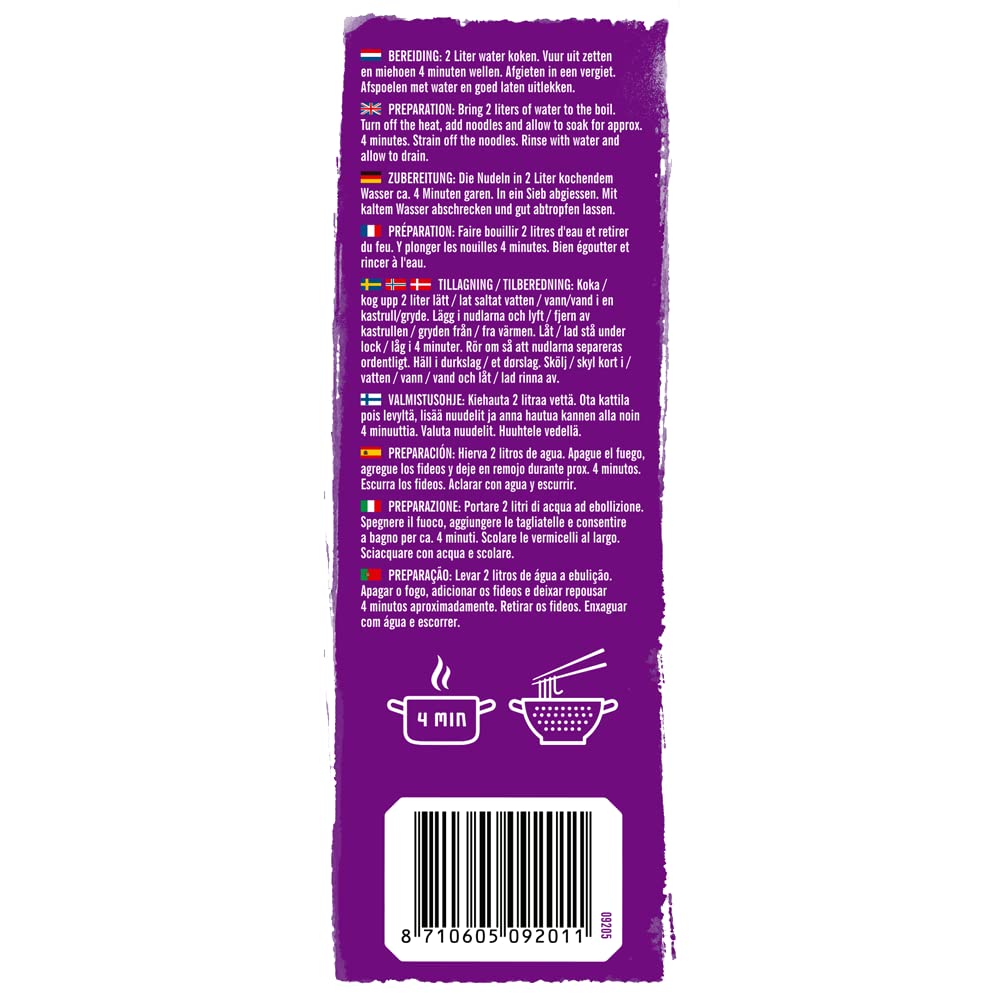 Go-Tan - Fideos de Arroz, Noodles, Ideal para Wok, Ensaladas y Sopas, Fideo Fino - 250g