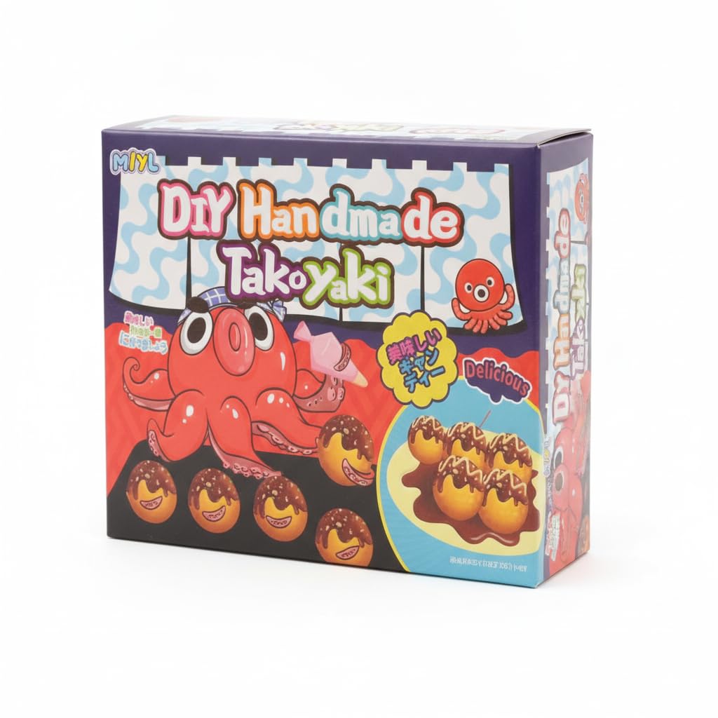 Kit de Preparado para Caramelos con Forma de Takoyaki - Manualidad Comestible con Salsa de Chocolate para Niños y Repostería Creativa - Bolsa 47g - NEXU