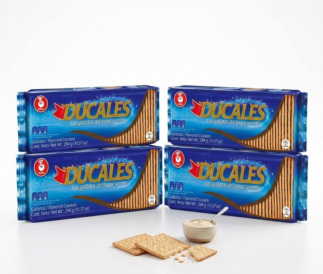 Galletas Dulcales - Pack 4 Unidades de 294g cada una - Galletas Cracker con Toque Secreto Dulce y Salado - Textura Ligera y Crujiente - Noel - Snack Ideal para Desayunos y Meriendas - NEXU