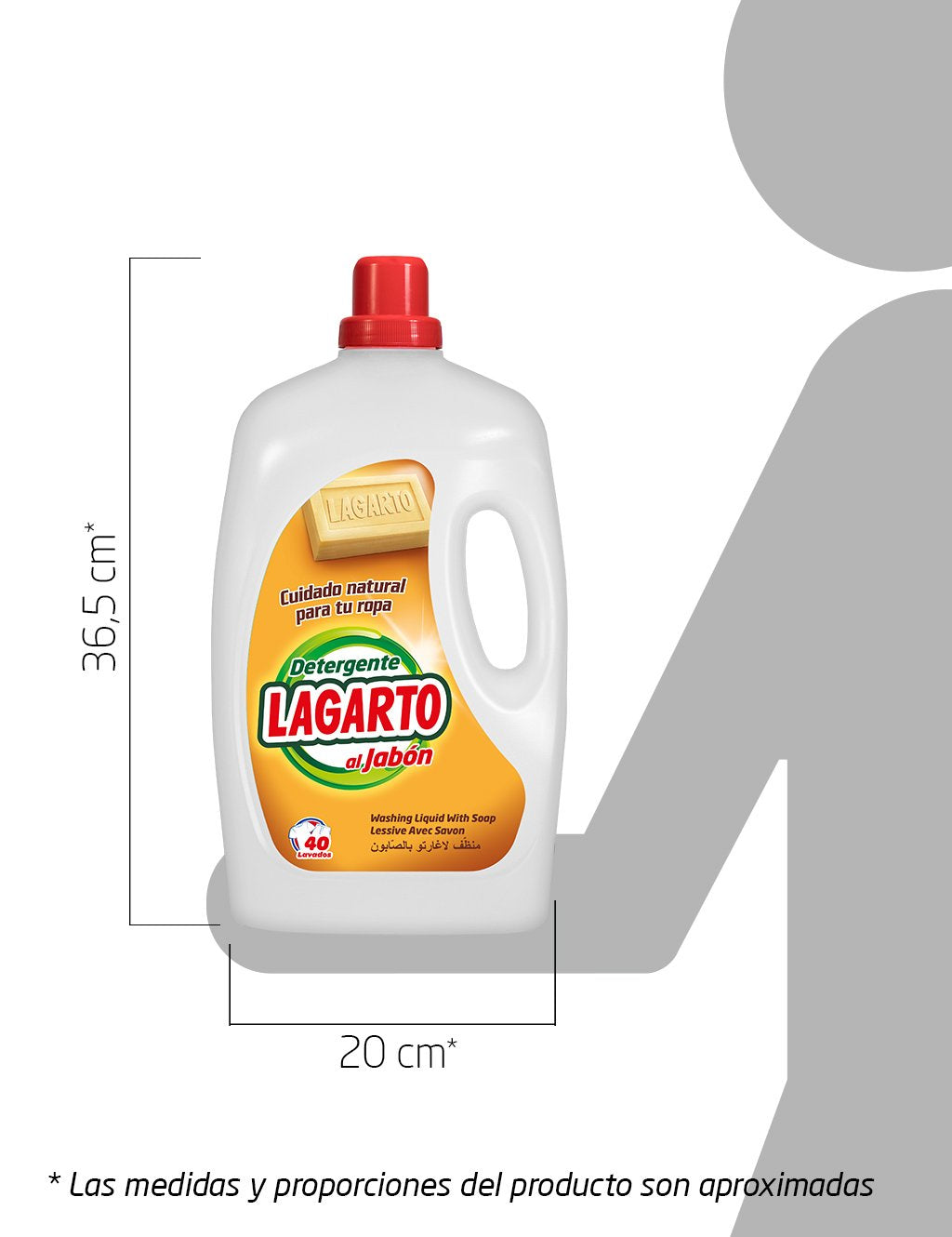 Lagarto Detergente de Lavadora Liquido-  - 2960 ml.