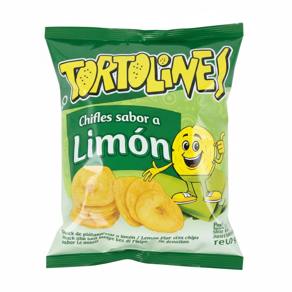 Chifles de Plátano con Sabor a Limón - pack de 5 Unidades - 100g - Snack - Goya Tortolines - Aperitivo Crujiente y Energético sin Sal Añadida - NEXU