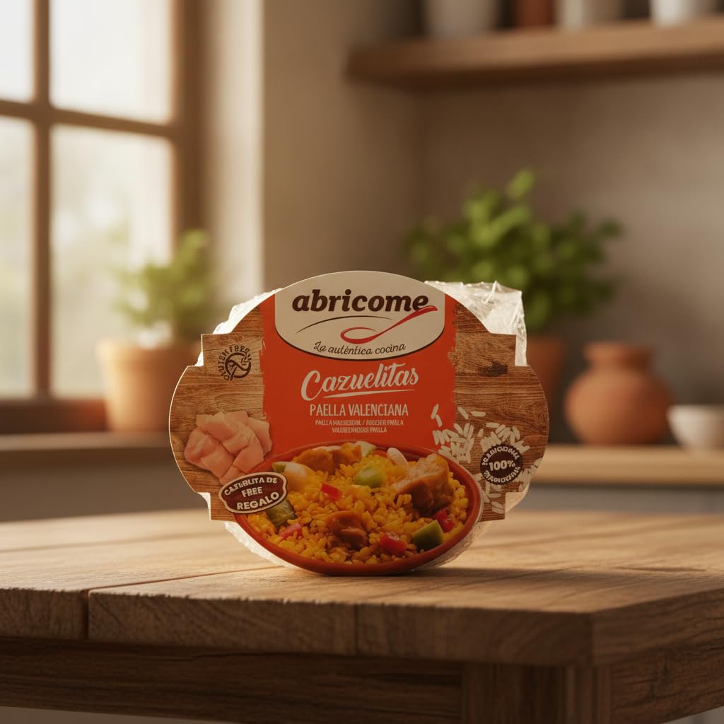 Paella Valenciana - Plato Preparado de Receta Tradicional con Pollo y Arroz - Comida Lista en 3 Minutos Sin Gluten - Pack de 380g con Cazuelita de Regalo - NEXU