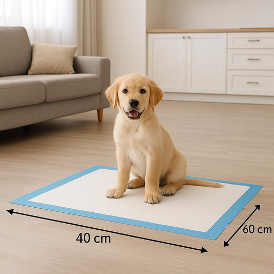 Empapadores para Perros 60x40 cm - 100 Unidades | Almohadillas de Adiestramiento Ultraabsorbentes | 5 Capas Antifugas, Secado Rápido | Ideal para Cachorros y Perros Mayores