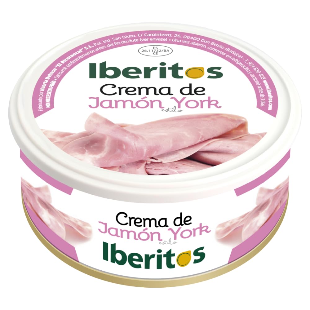 Iberitos - Lata de Auténtica Crema de Jamón York | Ideal para Desayunos y Meriendas - Apto para Celiacos - Contiene 250 g