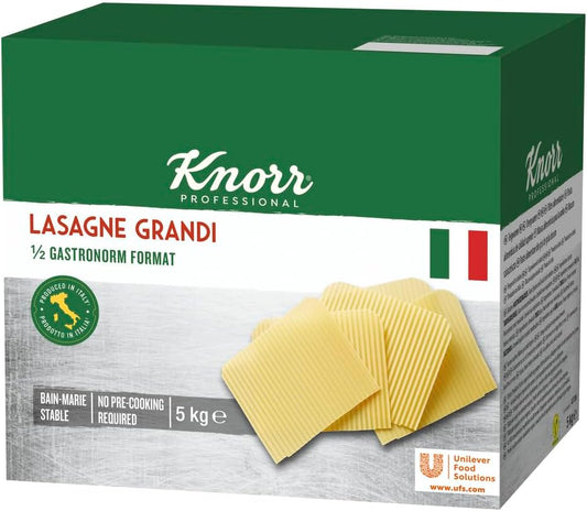 Knorr Lasaña en láminas caja de pasta seca 5kg