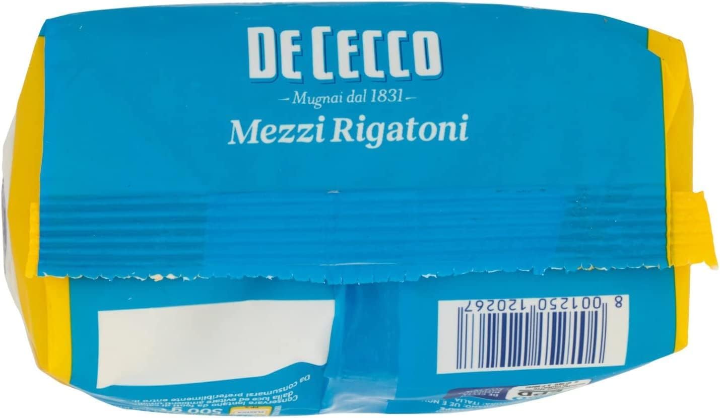 De Cecco Mezzi Rigatoni N°26 - Pasta de sémola de trigo duro (10 x 500 g)
