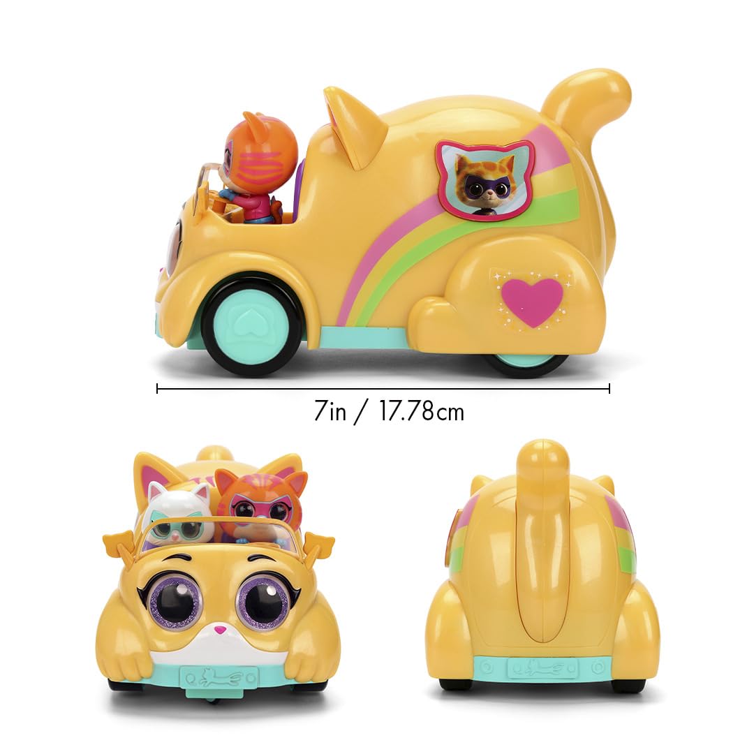 Jada Coche Radio Control SuperKitties 17 cm con Luz y Sonido. 2 Figuras Integradas. 2,4 GHz. Fácil de Usar. Licencia Oficial. A Partir de 6 Años (9336268314R00)