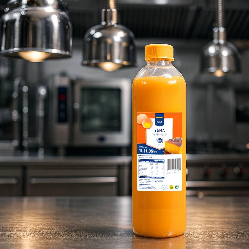 METRO Chef Yema de Huevo Liquida 1L- Para tu cocina y Postres. (Producto refrigerado) (Yema de huevo botella 1 L, 1 Botella)