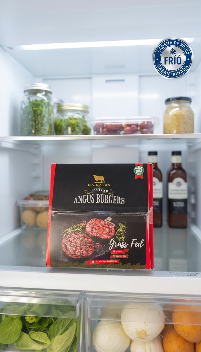 Hamburguesas Black Angus 100% Carne de Vacuno Irlandesa - Pack 20 x 170g - Producto Refrigerado
