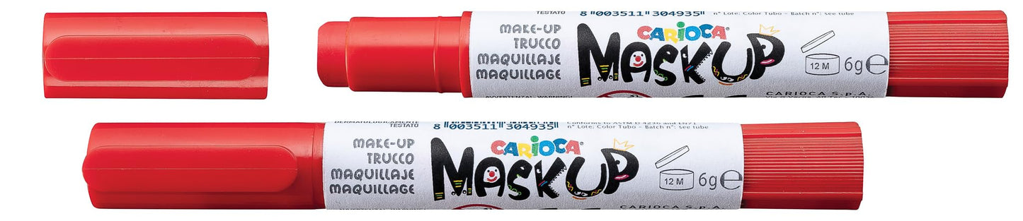 CARIOCA Mask Up Creepy, Kit de Pintura Facial para Niñas, Barras de Maquillaje Ideal para Navidad, Halloween, Carnaval y Fiestas - 3 Colores y 2 Tutoriales - Dermatológicamente Testado