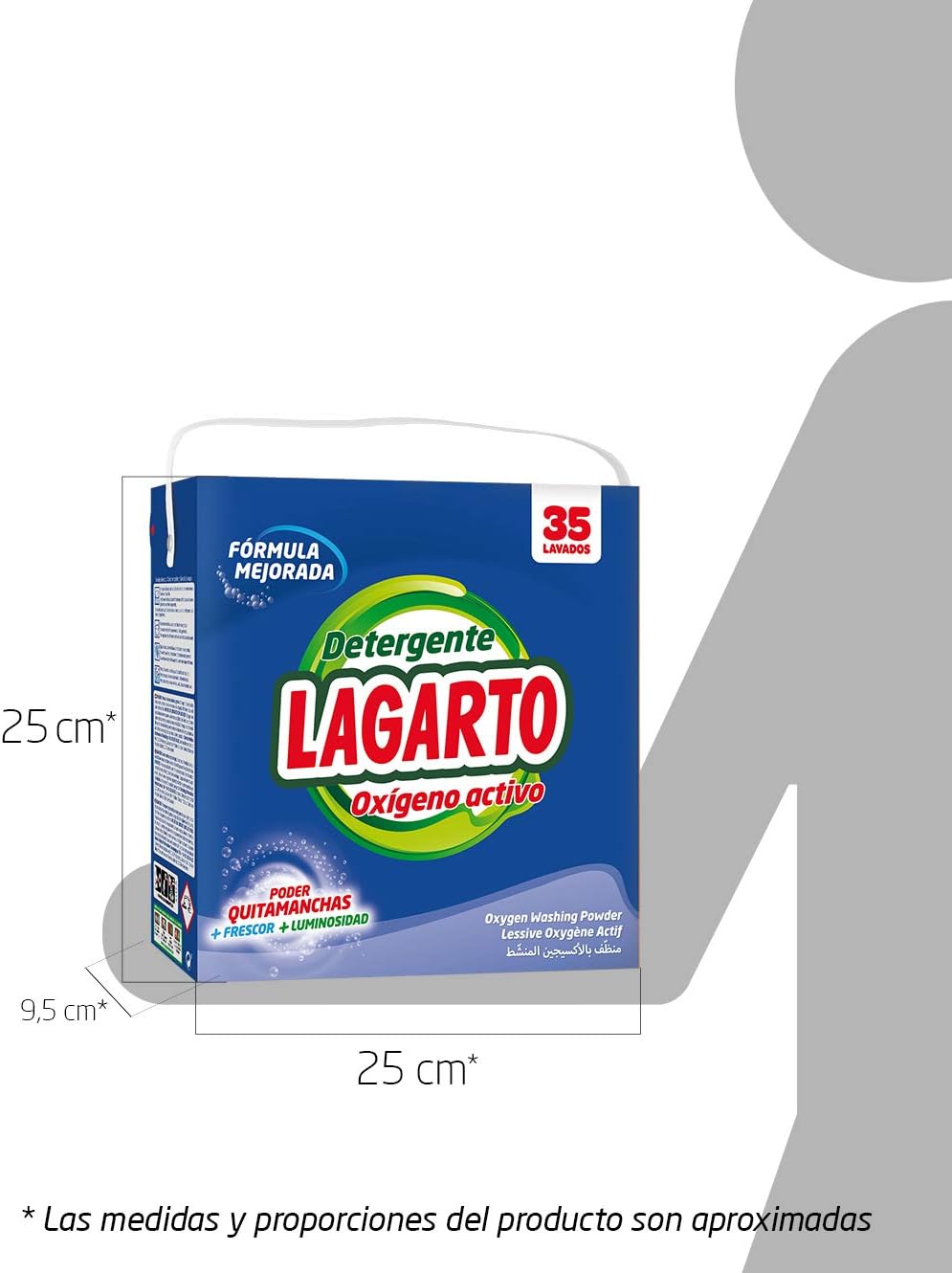 Lagarto Detergente - Oxígeno Activo - 2.66 Kg, Oxigeno Activo, Estandar