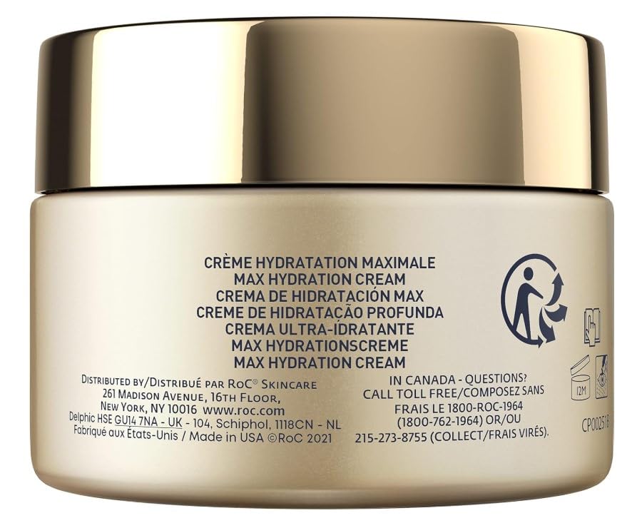 RoC - Retinol Correxion Line Suavizante Max Hidratación Diaria - Hidratante Facial Intensivo Antiarrugas y Antienvejecimiento - con Ácido Hialurónico - 50 ml