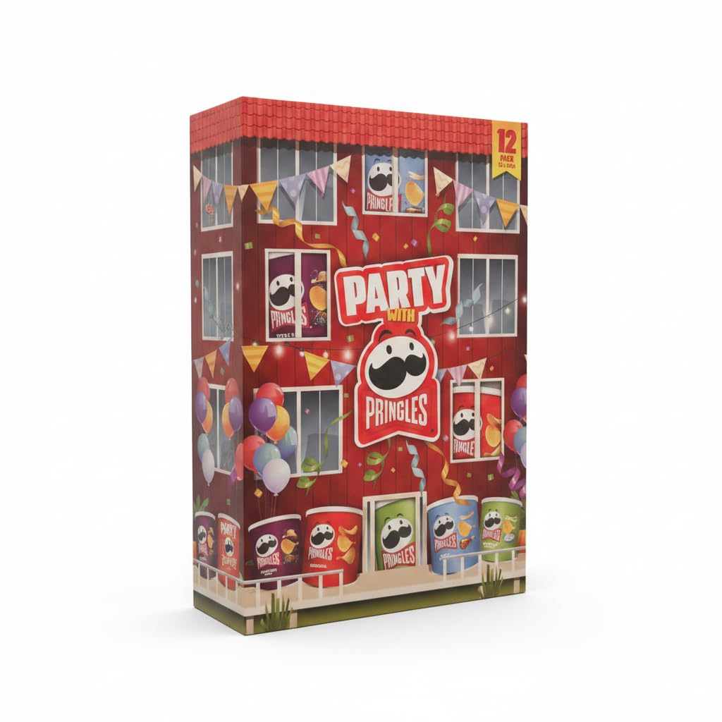 Party Pack - Surtido de Aperitivos de Patata con 12 Latas de 40g (Pack de Variedades) - Incluye Sabores Original, Nata Agria y Cebolla, Sal y Vinagre y Barbacoa Texas - Snack Crujiente - NEXU