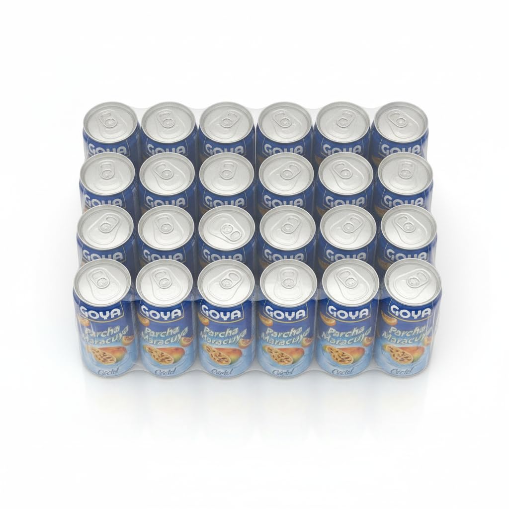 Bebida de Maracuyá (Parcha) - Pack de 24 Latas de 284ml - Zumo de Fruta de la Pasión - Refrescante para Cócteles, Postres y Eventos Familiares - Goya - Sabor Exótico y Natural - NEXU