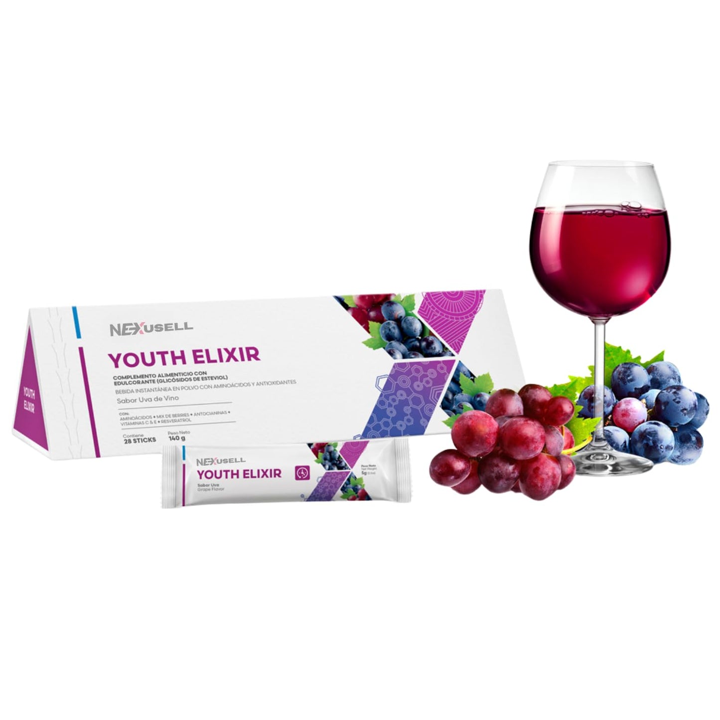 TE Youth Elixir – Bebida Antioxidante | Apoya la Vitalidad y Bienestar Celular | Caja con 28 Sobres x 5g | Bebida en Polvo Natural ¡MANTÉN UN CUERPO JOVEN POR MÁS TIEMPO!