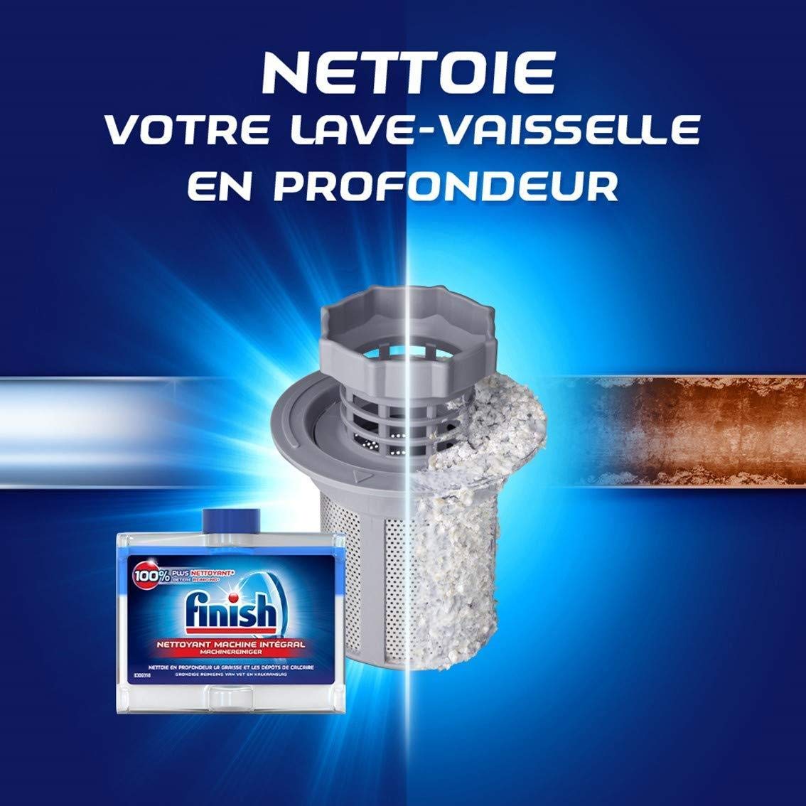 Finish - Lote de 2 limpiadores para lavadora (250 ml)