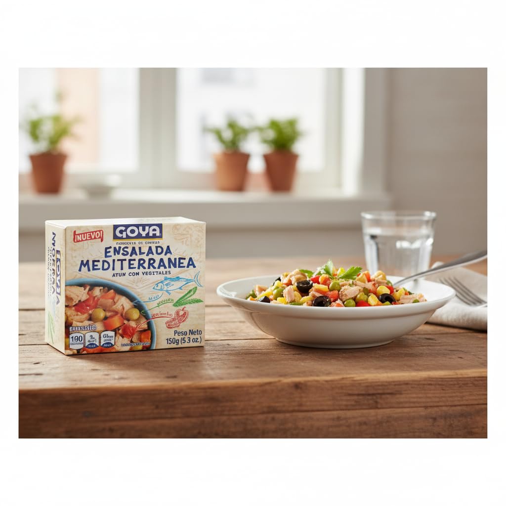 Ensalada Mediterránea de Atún con Vegetales - Pack de 10 x 150g (Total 1,5 kg) - Comida Preparada Saludable con Proteínas y Fibra - Ideal para Dietas Equilibradas y Deporte - NEXU