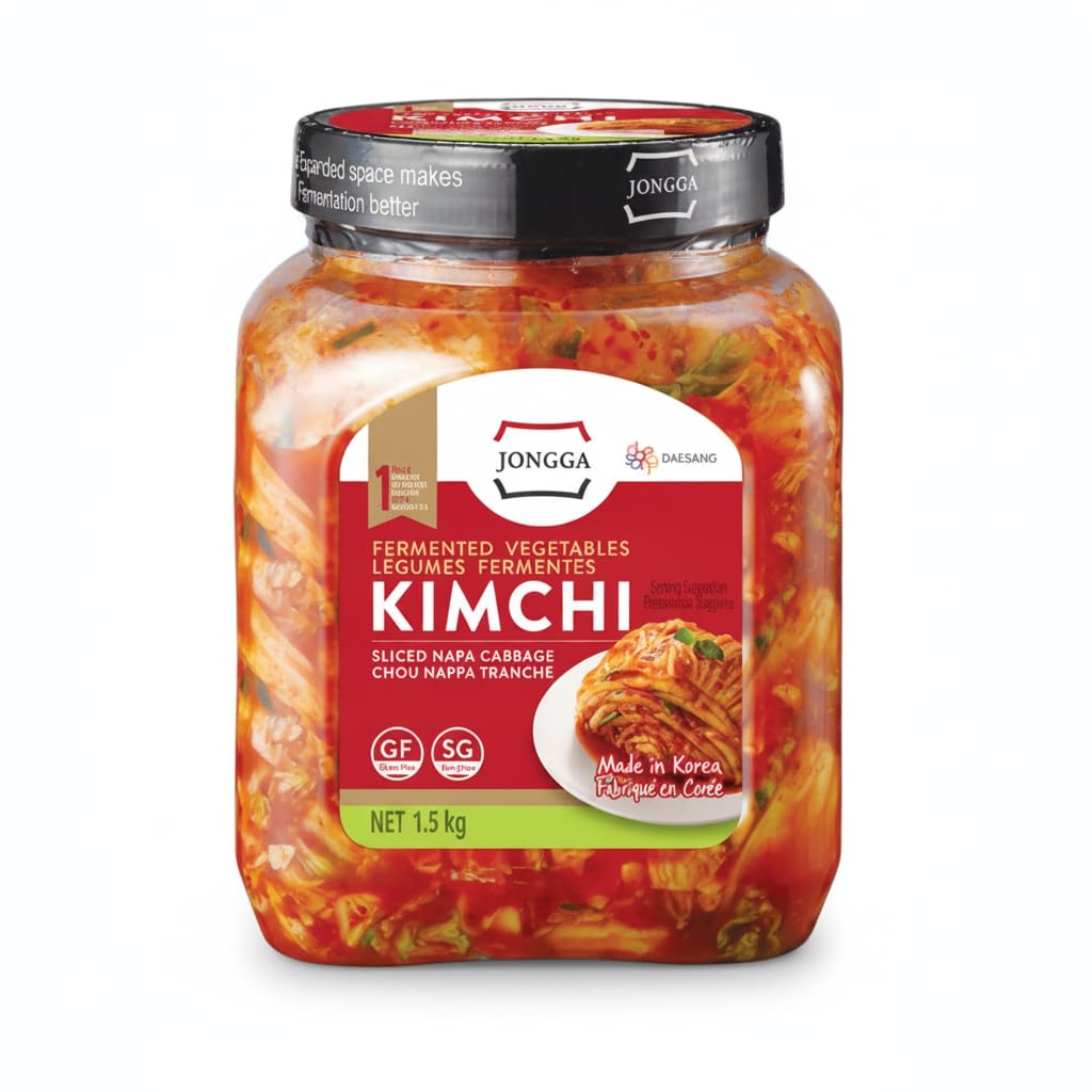 Kimchi Coreano Auténtico de Col China y Rábano - Fermentado Naturalmente - Receta Tradicional de Corea - Sin Gluten - Tarro de 1,5 kg - NEXU