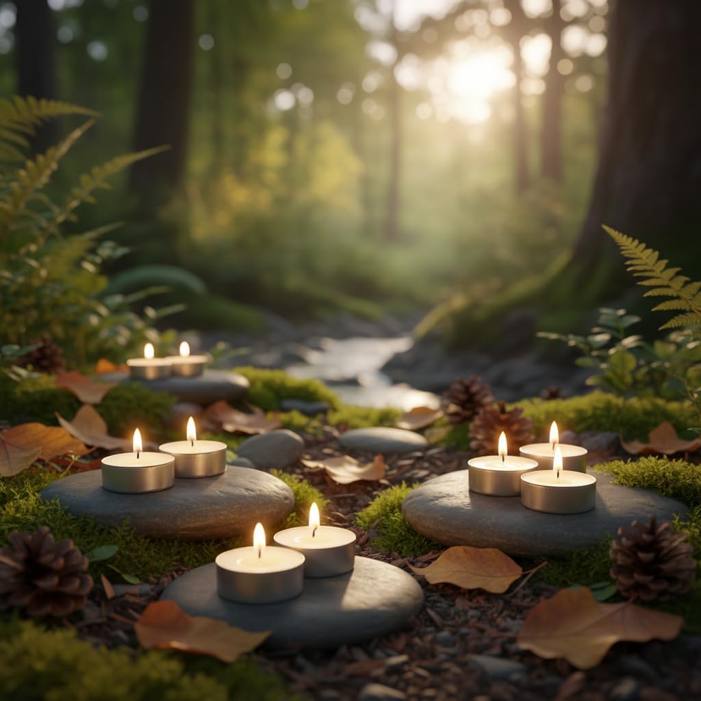 VELAS Lumar Pack de 50 Velas de Té (Tealights) de Larga Duración (4 Horas), Velas Pequeñas de Parafina para Decoración, Iluminación de Eventos y Quemadores de Esencia, Fabricado en España