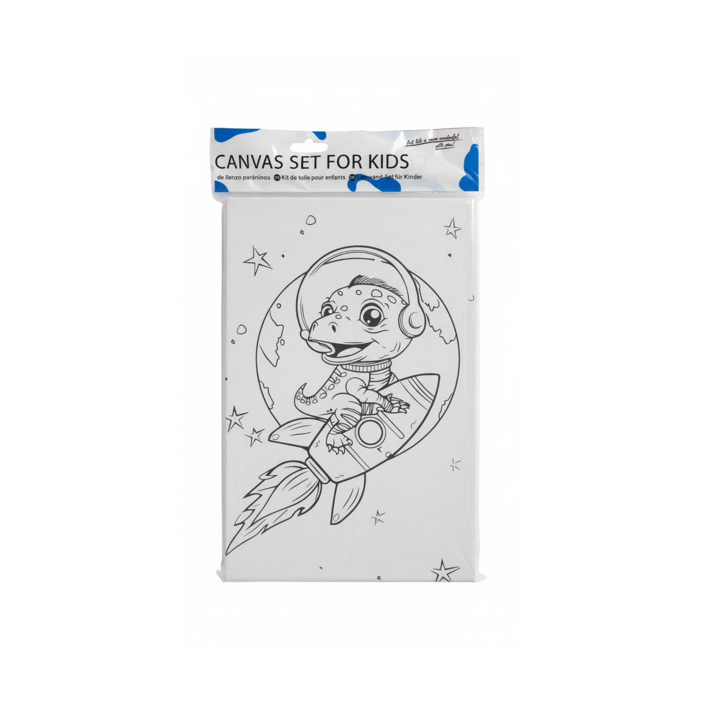 Set de Pintura  con 4 Lienzos Dibujados, Caballete de Madera, 4 Juegos de Pinturas y Pinceles - Kit Completo de Manualidades Infantiles y Actividades Creativas - Regalo Ideal