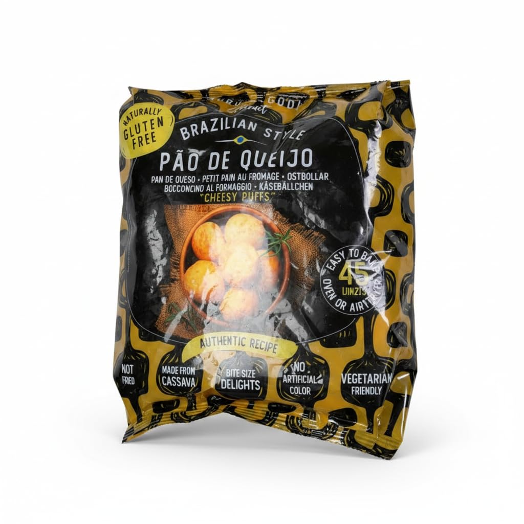 Pan de Queso Brasileño (1 kg) - Snack Sin Gluten - Aperitivo Frío para Horno y Freidora de Aire - 45 Unidades Aprox... - Mordi & Godi Pão de Queijo - Receta Auténtica con Harina de Yuca - NEXU