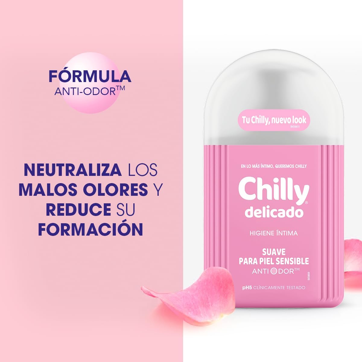 Chilly Delicado, Gel de Higiene Íntima, Fórmula Suave, 250ml
