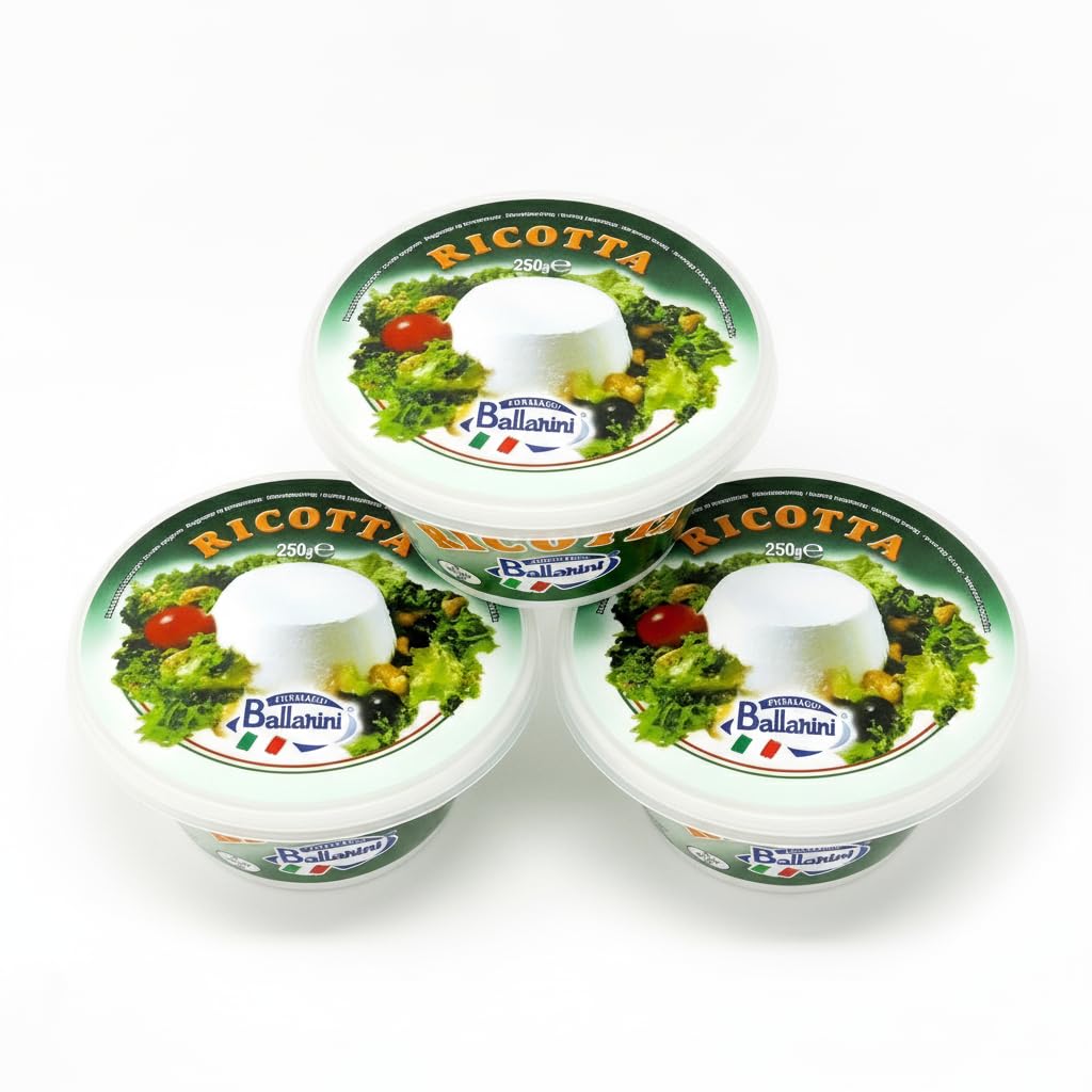 Pack 3 Queso Ricotta Italiano 250g (750g Total) | Textura Cremosa y Sabor Suave | Ideal para Lasañas, Pastas y Postres | Auténtico Producto de Italia - NEXU