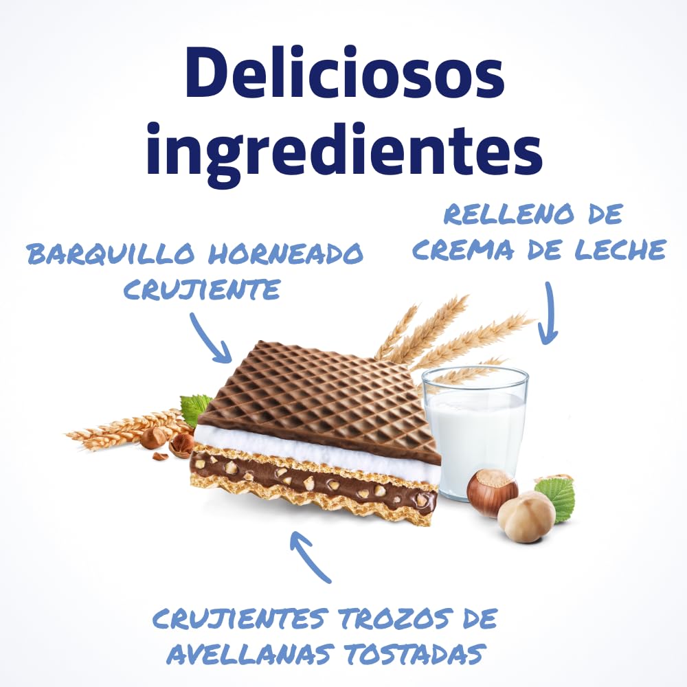 Knoppers - Barquillos Rellenos - 24 x 25 g - Chocolate y Avellana - Snack