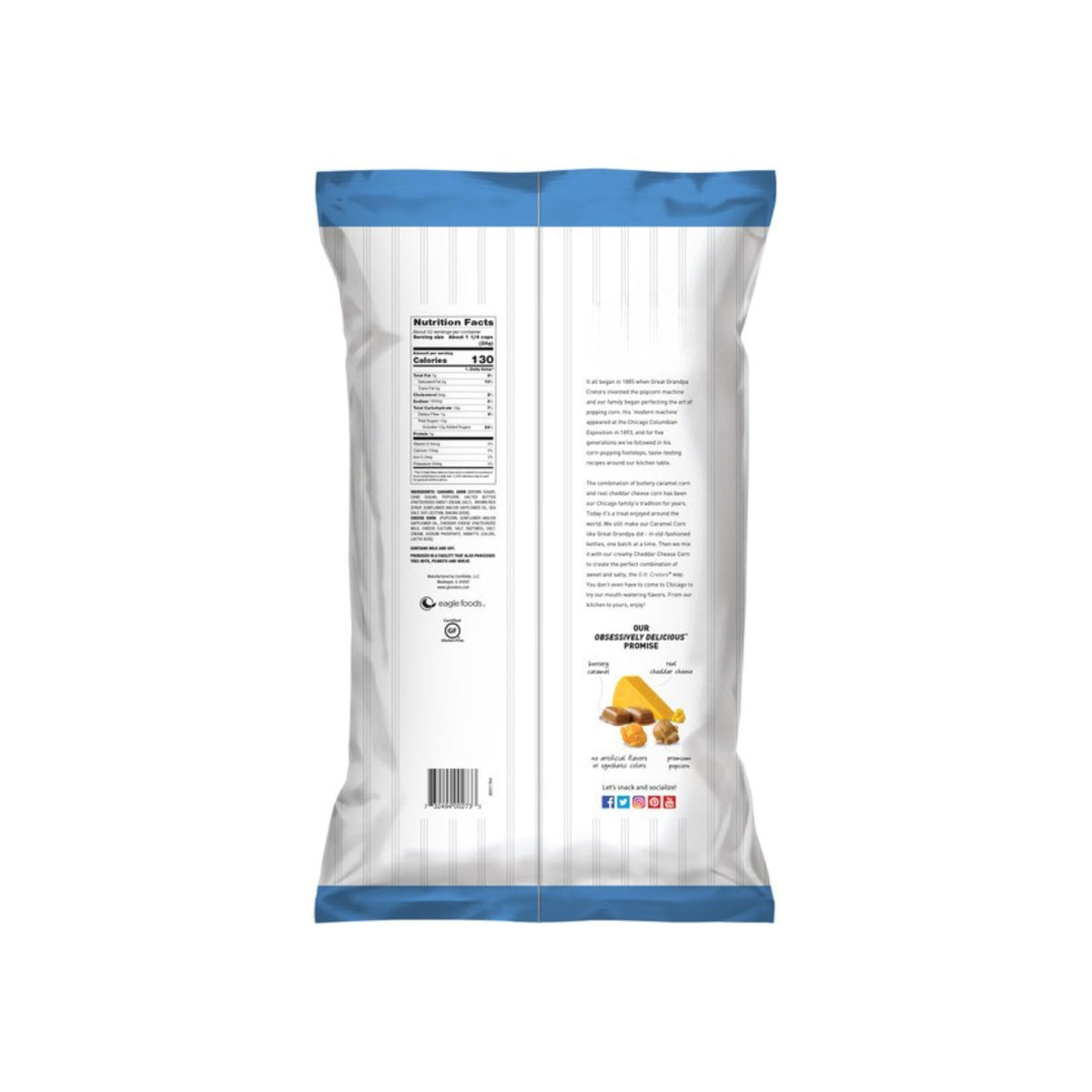 Palomitas de Maíz - Mix de Caramelo y Queso Cheddar Real - Snack Crujiente Dulce y Salado - Sin Gluten y Non-GMO - Bolsa Familiar 737g - NEXU