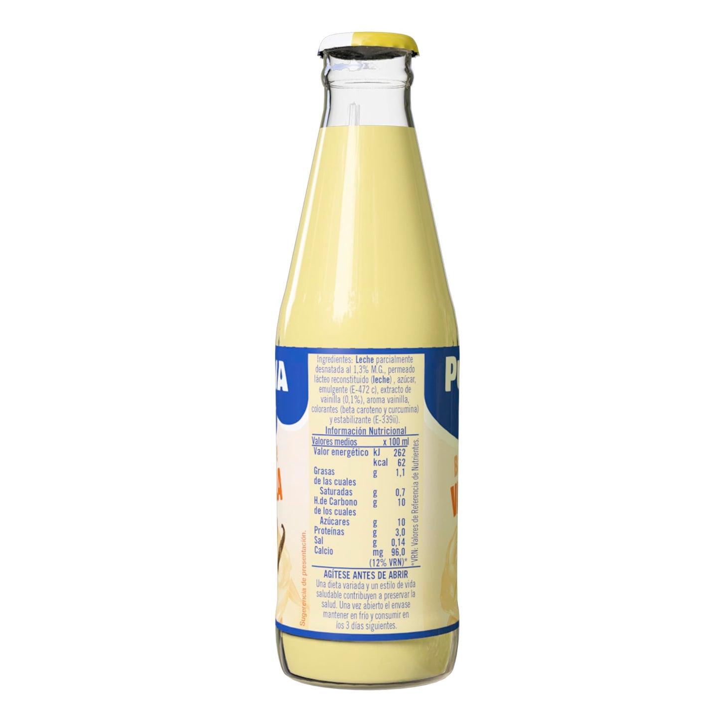 Puleva - Batido de Vainilla botella cristal 200ml - Pack 12 unidades
