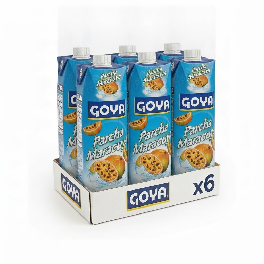 Jugo de Maracuyá (Parcha) - Pack de Ahorro de 6 Unidades x 1 Litro - Bebida Tropical Refrescante con Vitamina C - Ideal para Cócteles y Repostería - NEXU