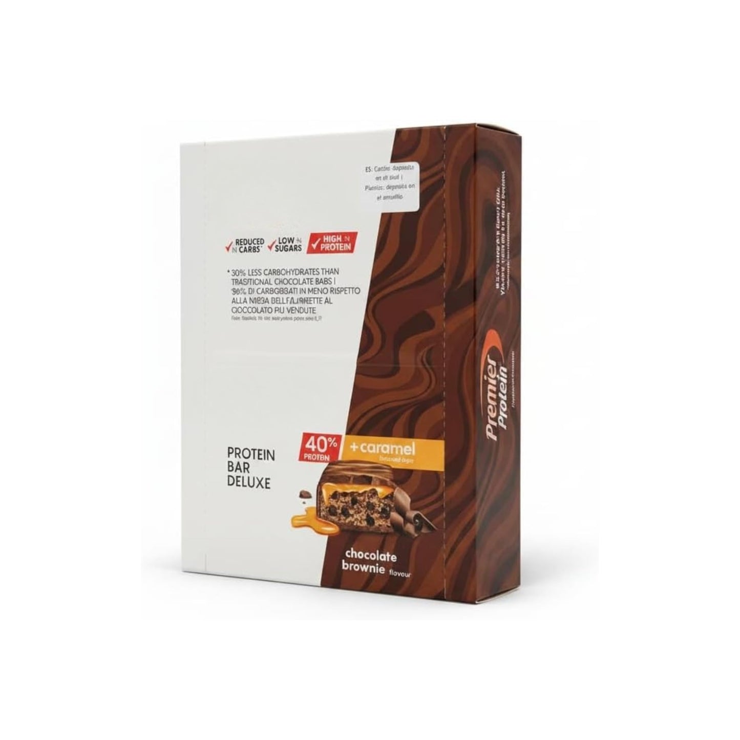 Barras de Proteína Bar Deluxe Chocolate Brownie y Caramelo - 1 Pack de 12 uds 0g | Barrita Proteica con 20g de Proteína y Baja en Azúcar | Snack Saludable para Deportistas - NEXU