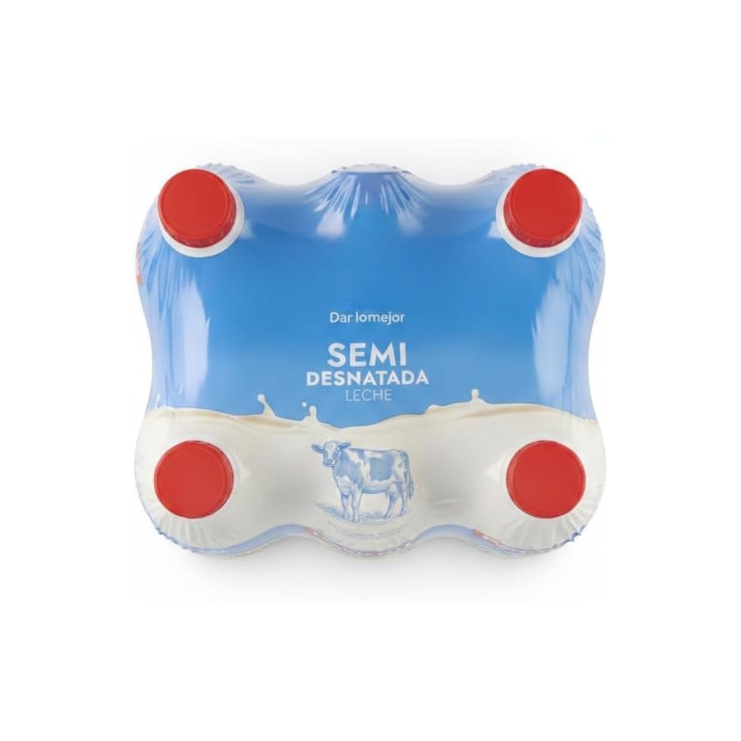 Leche Semidesnatada - Pack Ahorro 6 x 1,5L (Total 9 Litros) - Leche 100% Natural con Certificado de Bienestar Animal AENOR - Formato Familiar en Botella de Plástico - NEXU