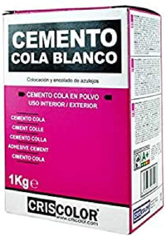 CRISCOLOR Ecobrico Cemento Cola Blanca, ENVASE 1kg.