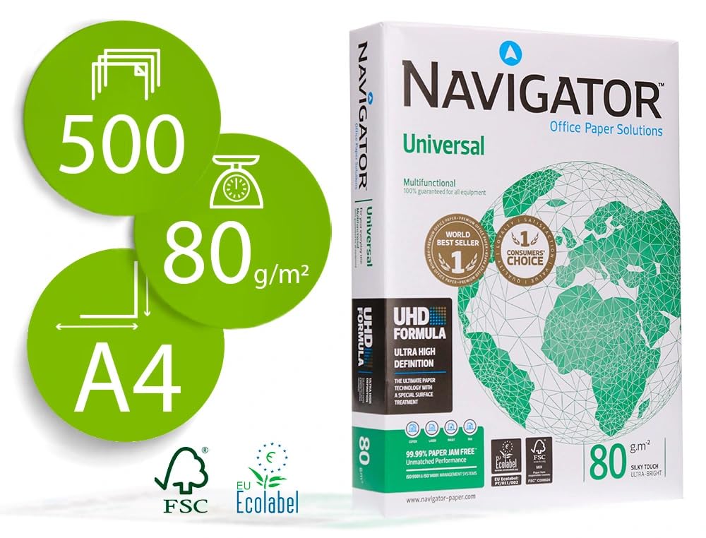 Papel navigator universal 1 paquete de 500 hojas. a4 80 gr
