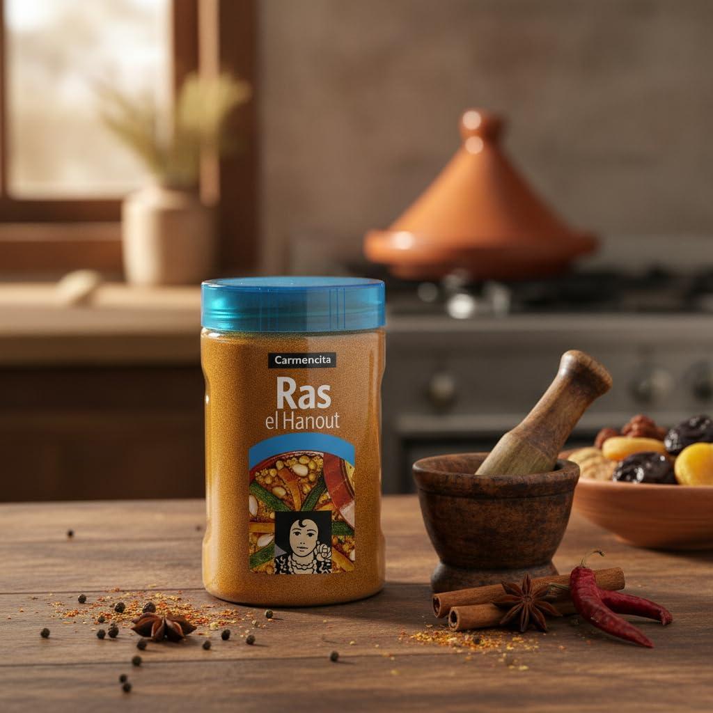 Sazonador Ras el Hanout 507g - Mezcla de Especias Tradicional para Cuscús, Cordero y Recetas Exóticas - Gran Formato con Tapa de Rosca - NEXU