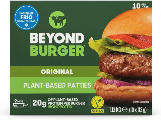 Beyond Burger - Pack de 10 Hamburguesas Vegetales (1.13 kg) | Producto Refrigerado con Envío en Frío Garantizado
