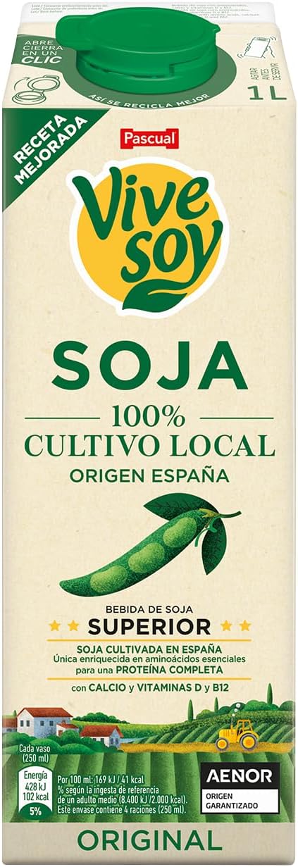 Vivesoy - Bebida Vegetal de Soja 100% Cultivo Local - Brik 1L