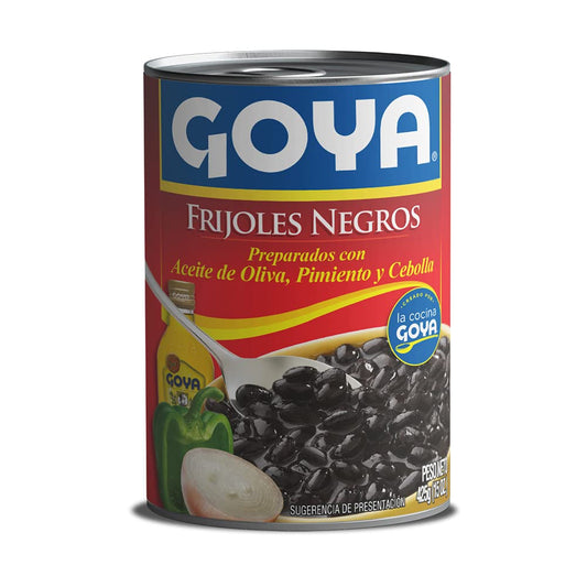 Goya Frijoles Negros Guisados 425 gr, Preparados con Aceite de Oliva, Cebolla y Pimientos, Listos para Comer, Sabor Auténtico Latino