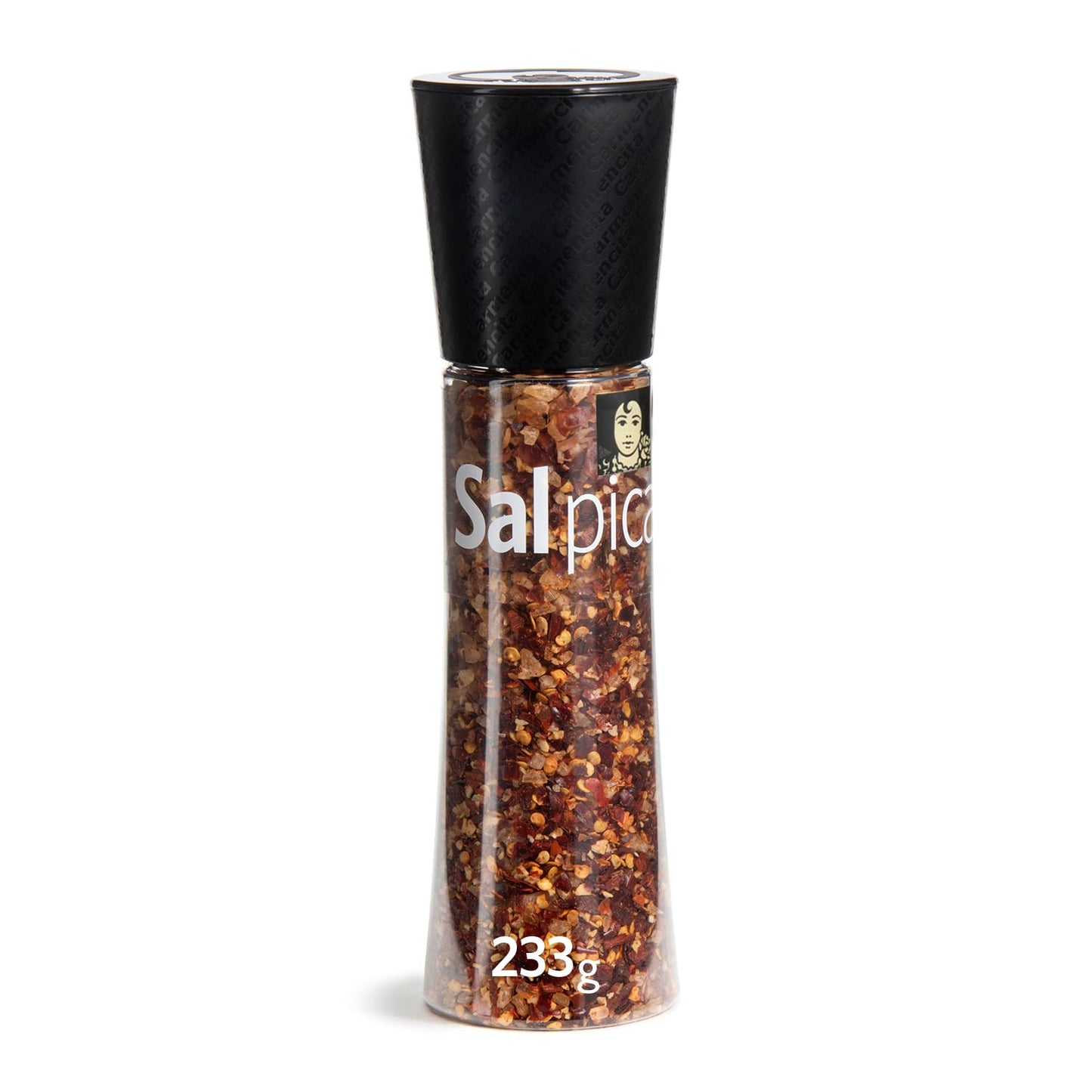 Carmencita Sal Marina Picante, Sin Gluten, Tarro de Cristal con Molinillo, 66 g