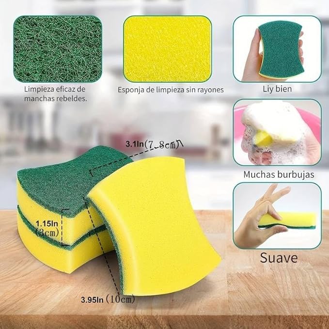 Estropajos de Microfibra para Fregar – Pack de 21 Esponjas Reutilizables y Antirayaduras – Limpieza Suave para Cocina, Baño, Vajilla, Ollas y Superficies Delicadas (1 Paquete con 21 ESPONJAS)